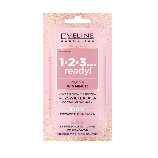 EVELINE 1,2,3...ready! koktajlowa maseczka do twarzy rozświetlająca 8ml