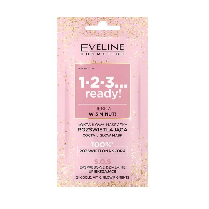 EVELINE 1,2,3...ready! koktajlowa maseczka do twarzy rozświetlająca 8ml