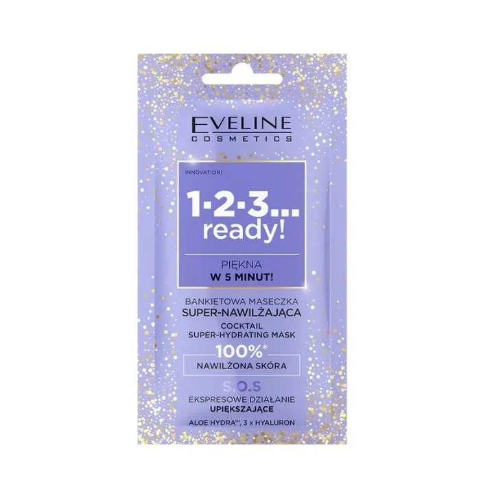 EVELINE 1,2,3...ready! bankietowa maseczka do twarzy super-nawilżająca 8ml