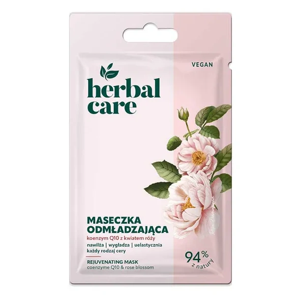 FARMONA Herbal Care Vegan maseczka do twarzy odmładzająca Koenzym Q10 Kwiat róży 7g 