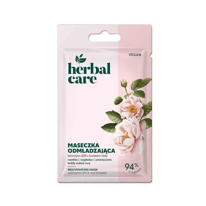 FARMONA Herbal Care Vegan maseczka do twarzy odmładzająca Koenzym Q10 Kwiat róży 7g 