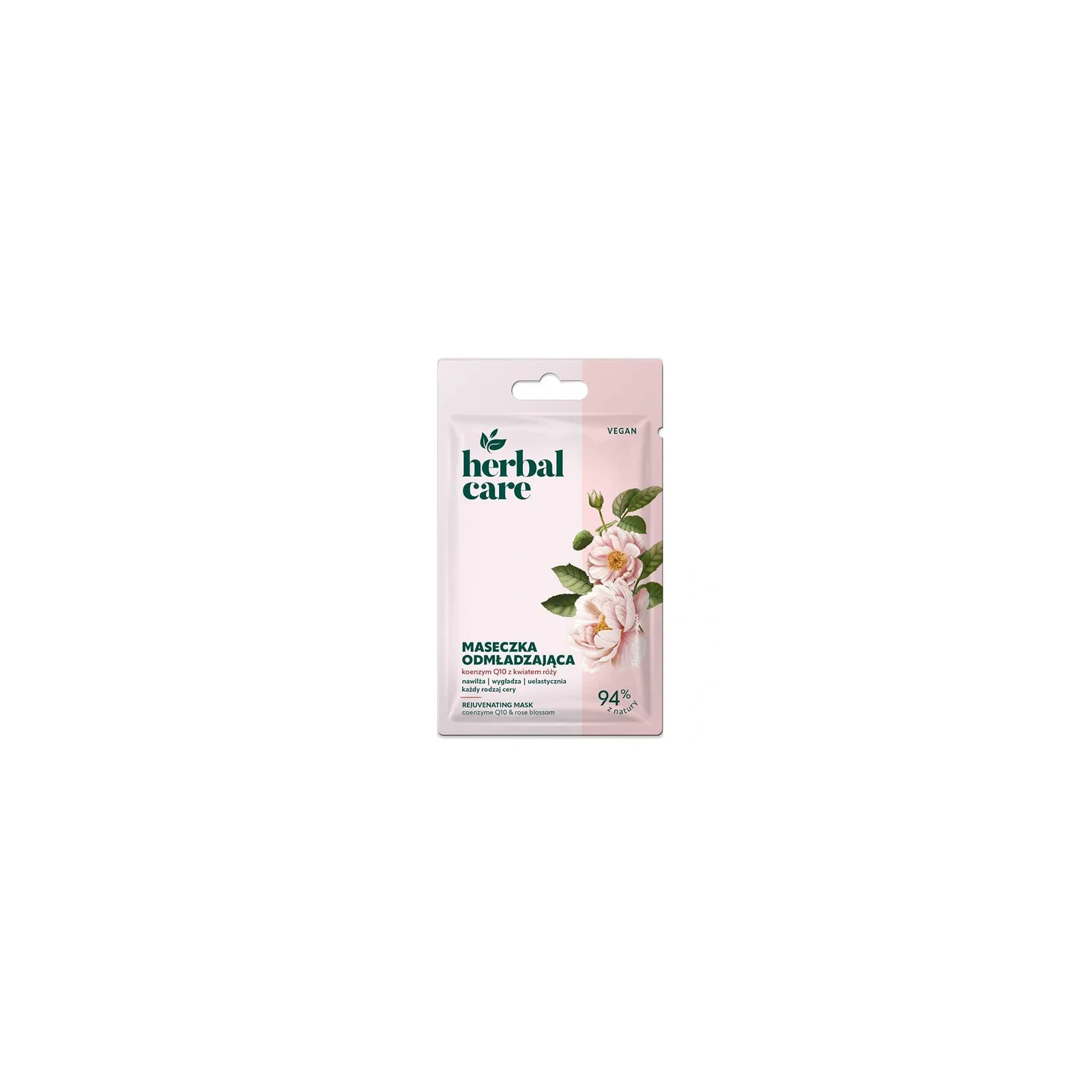 FARMONA Herbal Care Vegan maseczka do twarzy odmładzająca Koenzym Q10 Kwiat róży 7g 