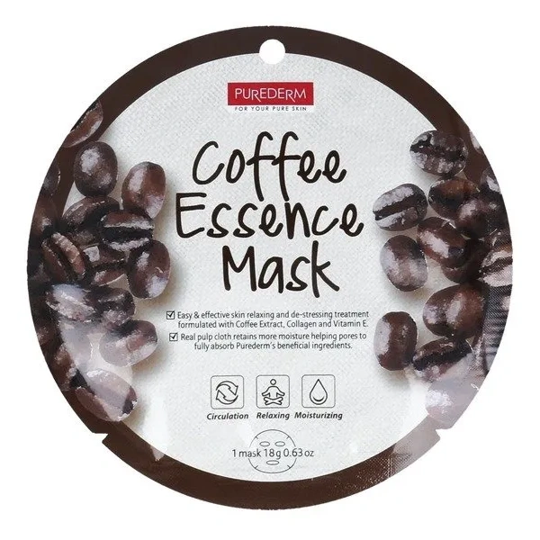 PUREDERM Essence Mask maska do twarzy w płacie Coffee 18g