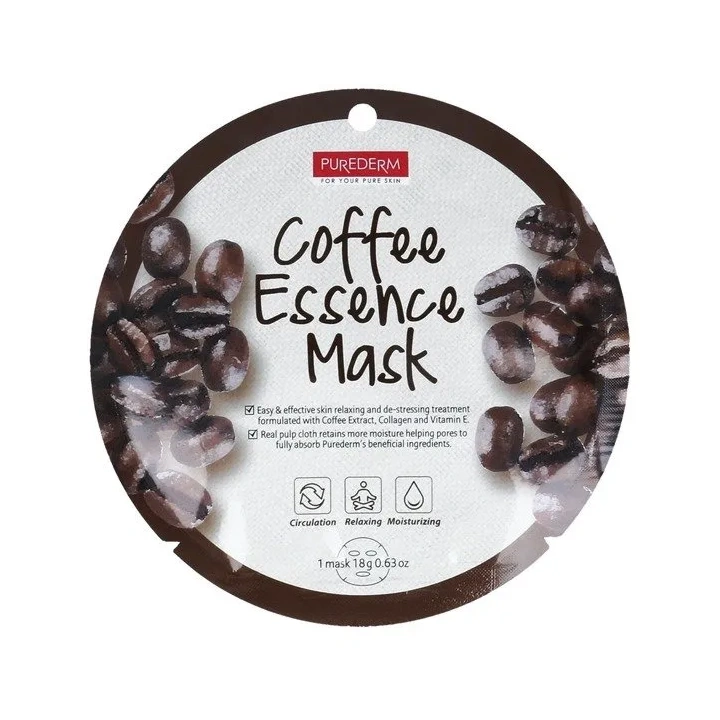 PUREDERM Essence Mask maska do twarzy w płacie Coffee 18g