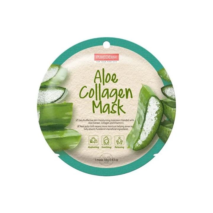 PUREDERM Collagen Mask maska do twarzy w płacie Aloe 18g