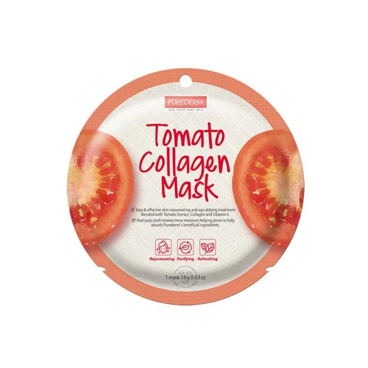 PUREDERM Collagen Mask maska do twarzy w płacie Tomato 18g