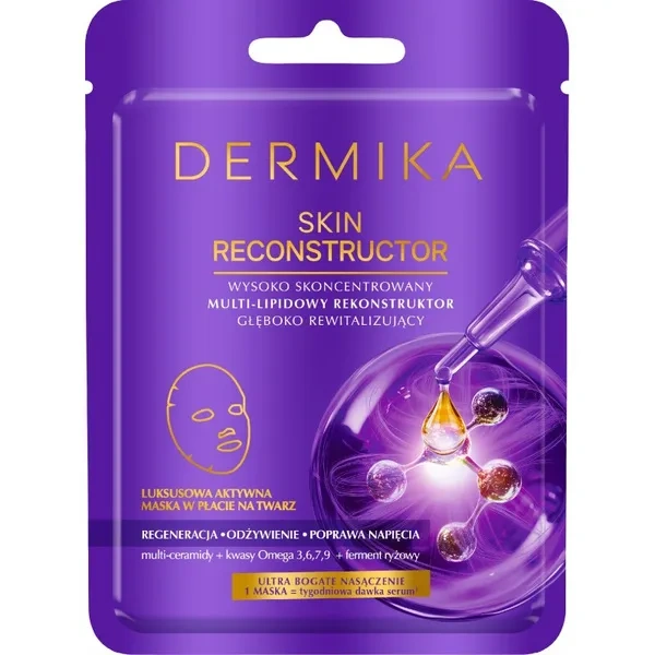 Dermika DERMIKA Skin Reconstructor wysoko skoncentrowany multi-lipidowy rekonstruktor maska w płacie 17g — Składniki i ocena