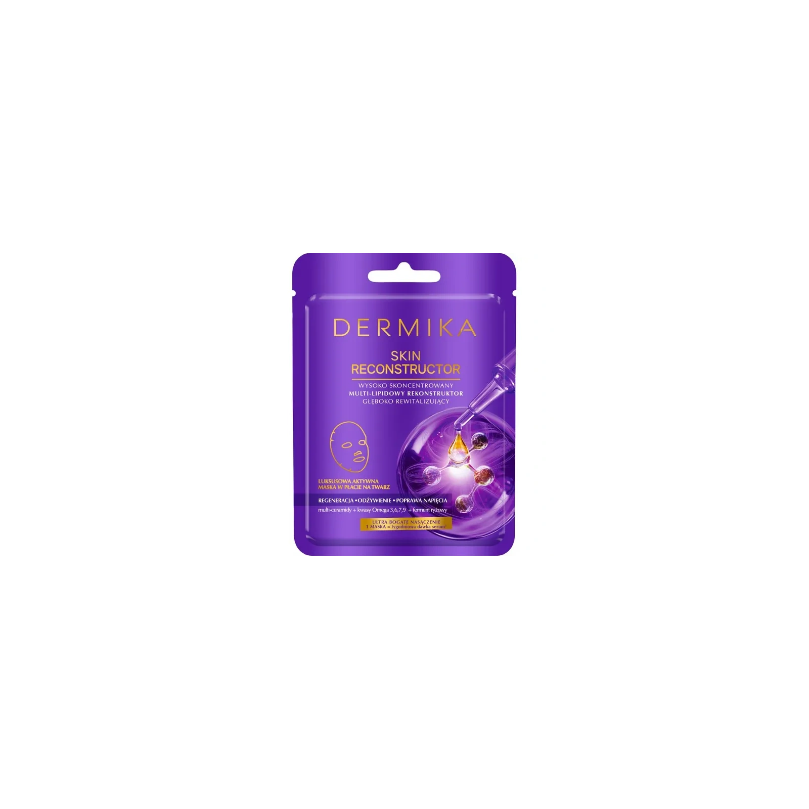DERMIKA Skin Reconstructor wysoko skoncentrowany multi-lipidowy rekonstruktor maska w płacie 17g