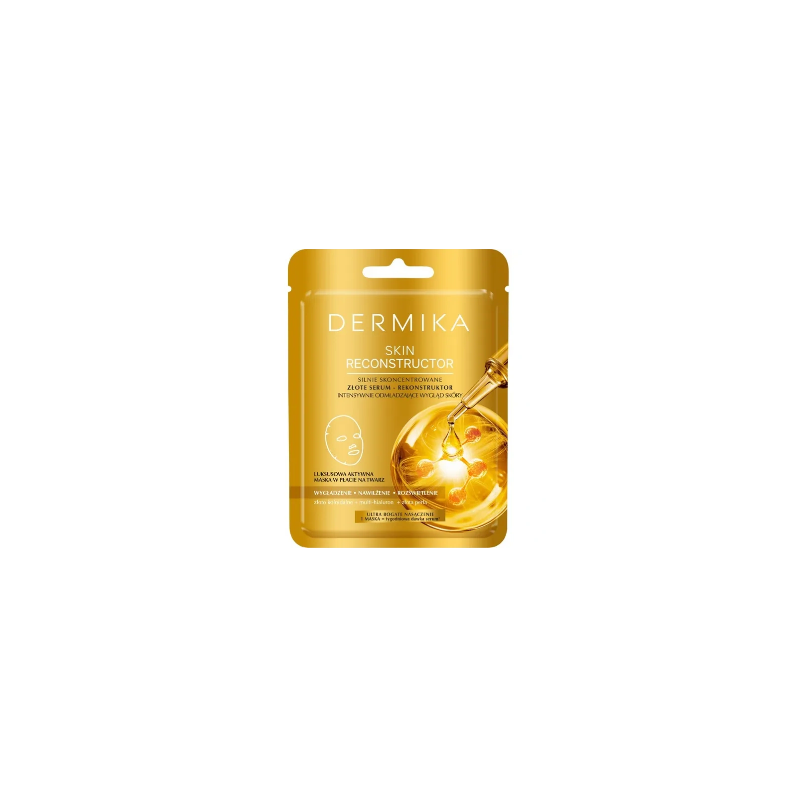 DERMIKA Skin Reconstructor silnie skoncentrowane złote serum-rekonstruktor maska w płacie 17g