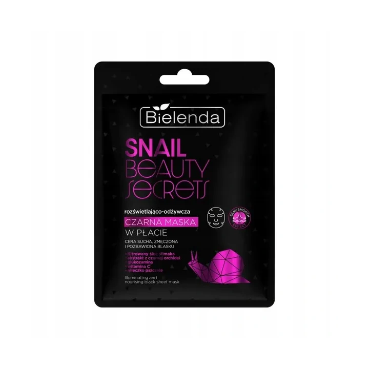 BIELENDA Snail Beauty Secret maska do twarzy w płacie odżywcza 1szt