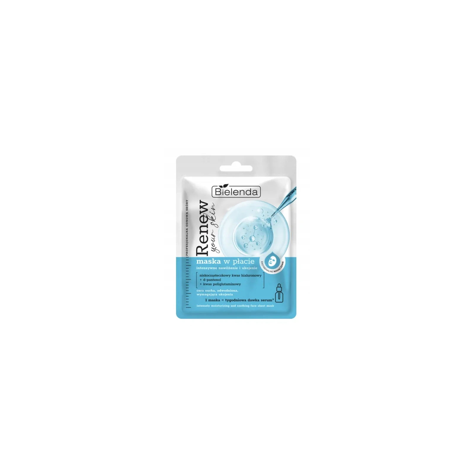 BIELENDA Renew Your Skin maska do twarzy w płacie nawilżająca 1szt