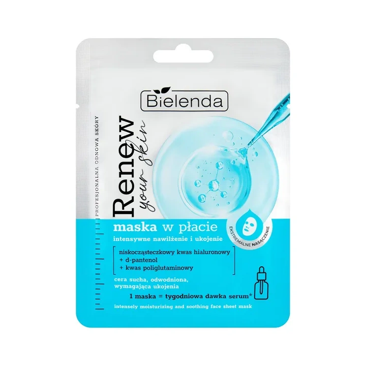 BIELENDA Renew Your Skin maska do twarzy w płacie nawilżająca 1szt