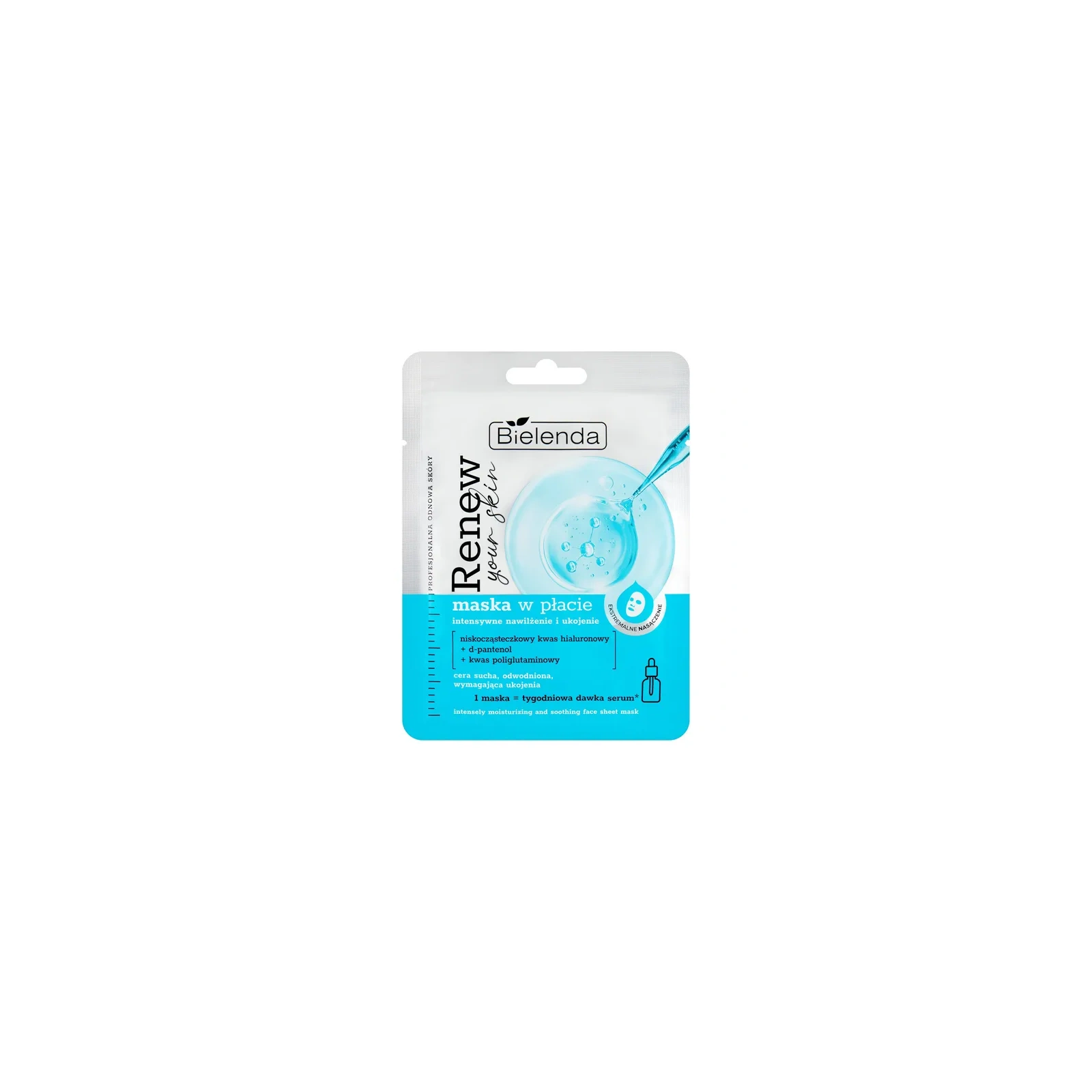 BIELENDA Renew Your Skin maska do twarzy w płacie nawilżająca 1szt