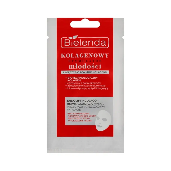 BIELENDA Kolagenowy Stymulator Młodości maska do twarzy liftingująca 1szt