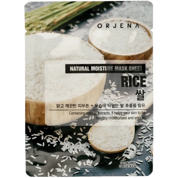 ORJENA Natural Moisture Mask Sheet maska w płacie rozświetlająca Rice
