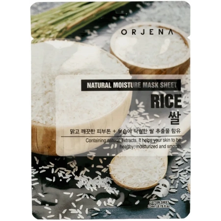 ORJENA Natural Moisture Mask Sheet maska w płacie rozświetlająca Rice