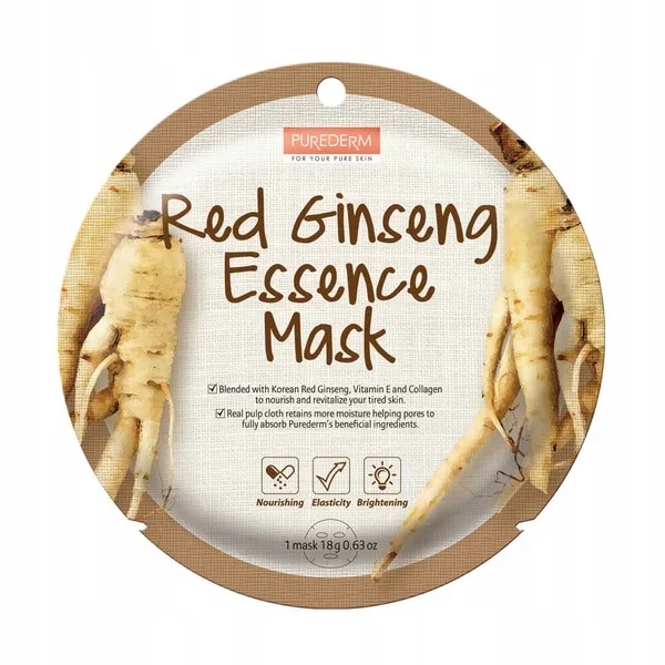 PUREDERM Essence Mask maska do twarzy w płacie Red Ginseng 18g