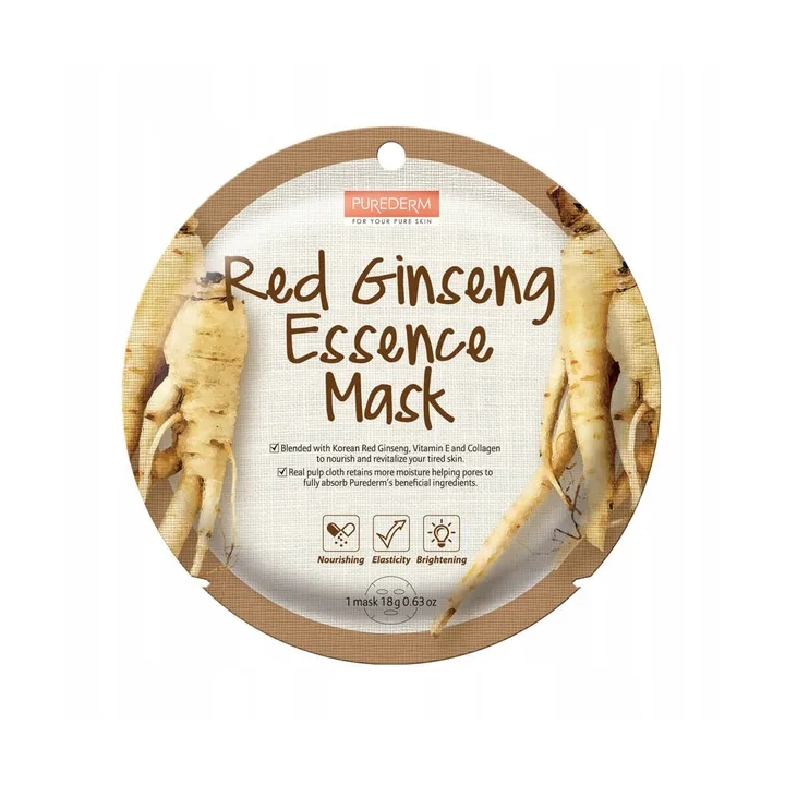 PUREDERM Essence Mask maska do twarzy w płacie Red Ginseng 18g