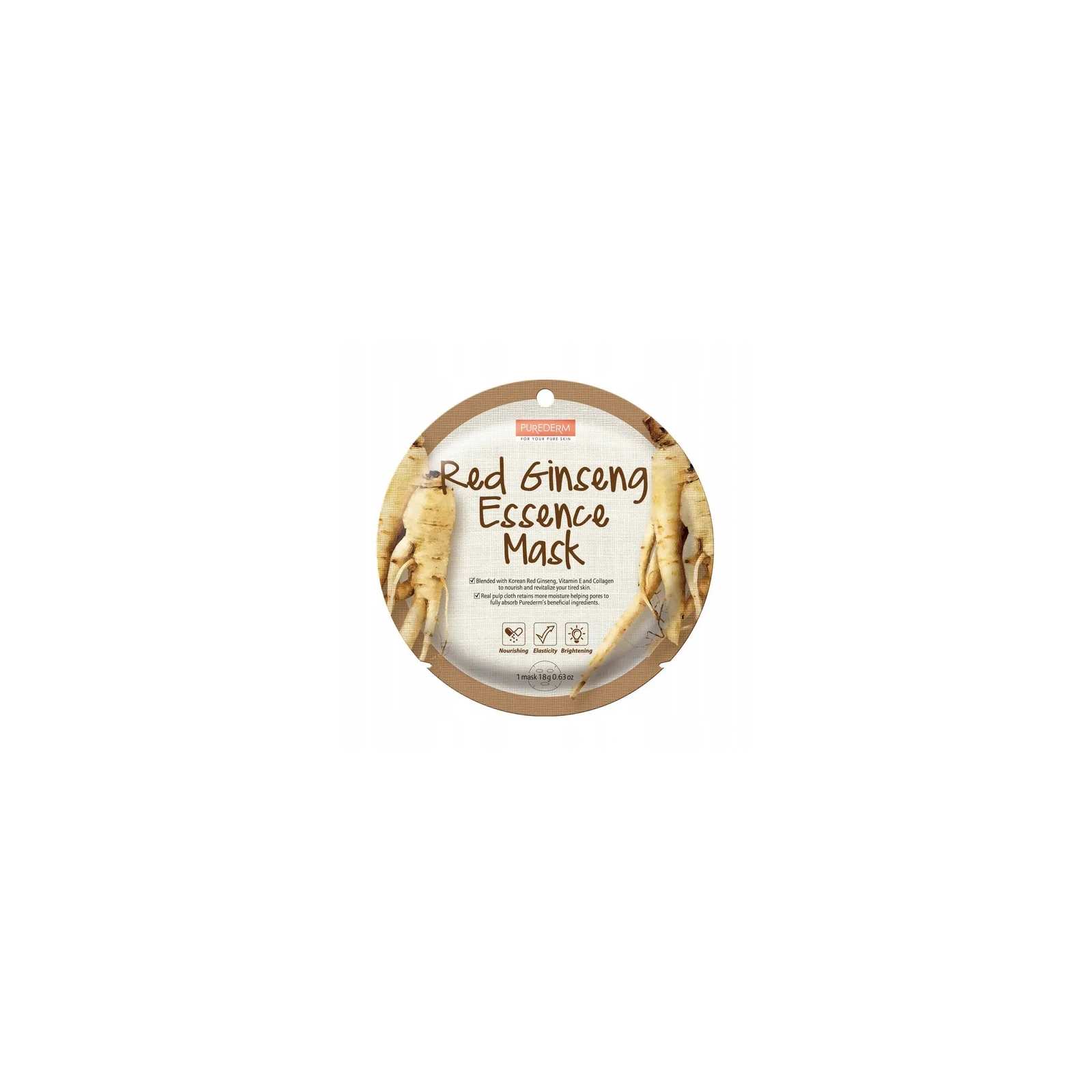PUREDERM Essence Mask maska do twarzy w płacie Red Ginseng 18g