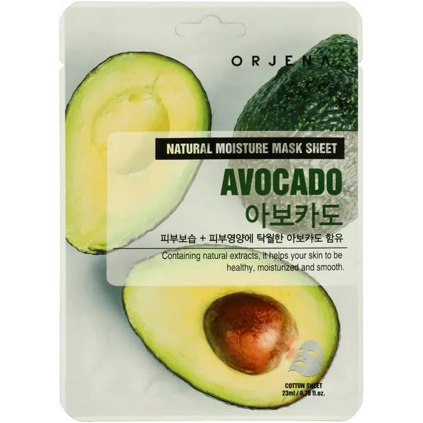 ORJENA Natural Moisture Mask Sheet maska w płacie odżywczo odmładzająca Avocado 