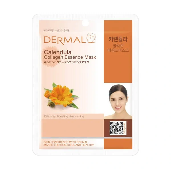 DERMAL Collagen Essence Mask maska do twarzy w płacie Calendula