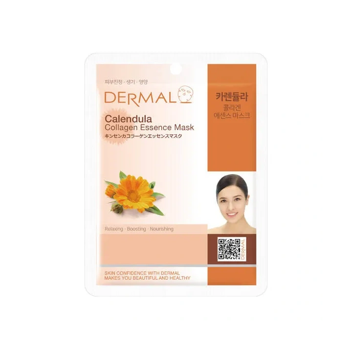 DERMAL Collagen Essence Mask maska do twarzy w płacie Calendula