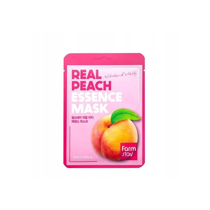 FARMSTAY Real Essence Mask maska do twarzy w płacie Peach 23ml 