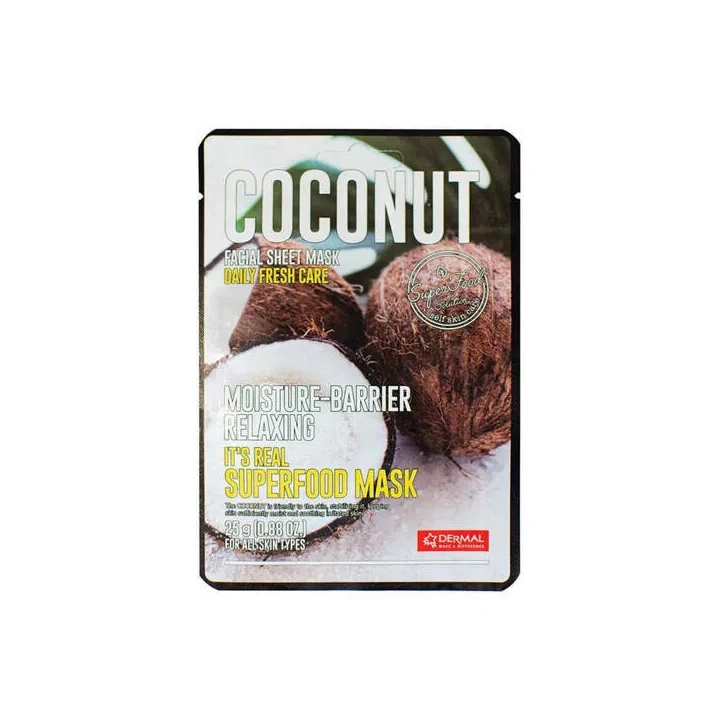 DERMAL Its Real Superfood Mask maska do twarzy Coconut 25g 