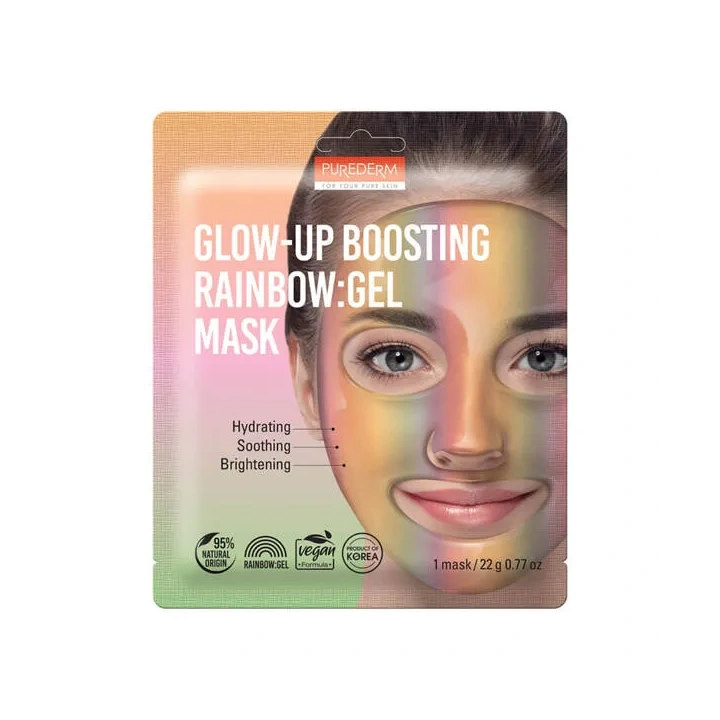 PUREDERM Glow-up Boosting Rainbow żelowa maska do twarzy w płacie 22g