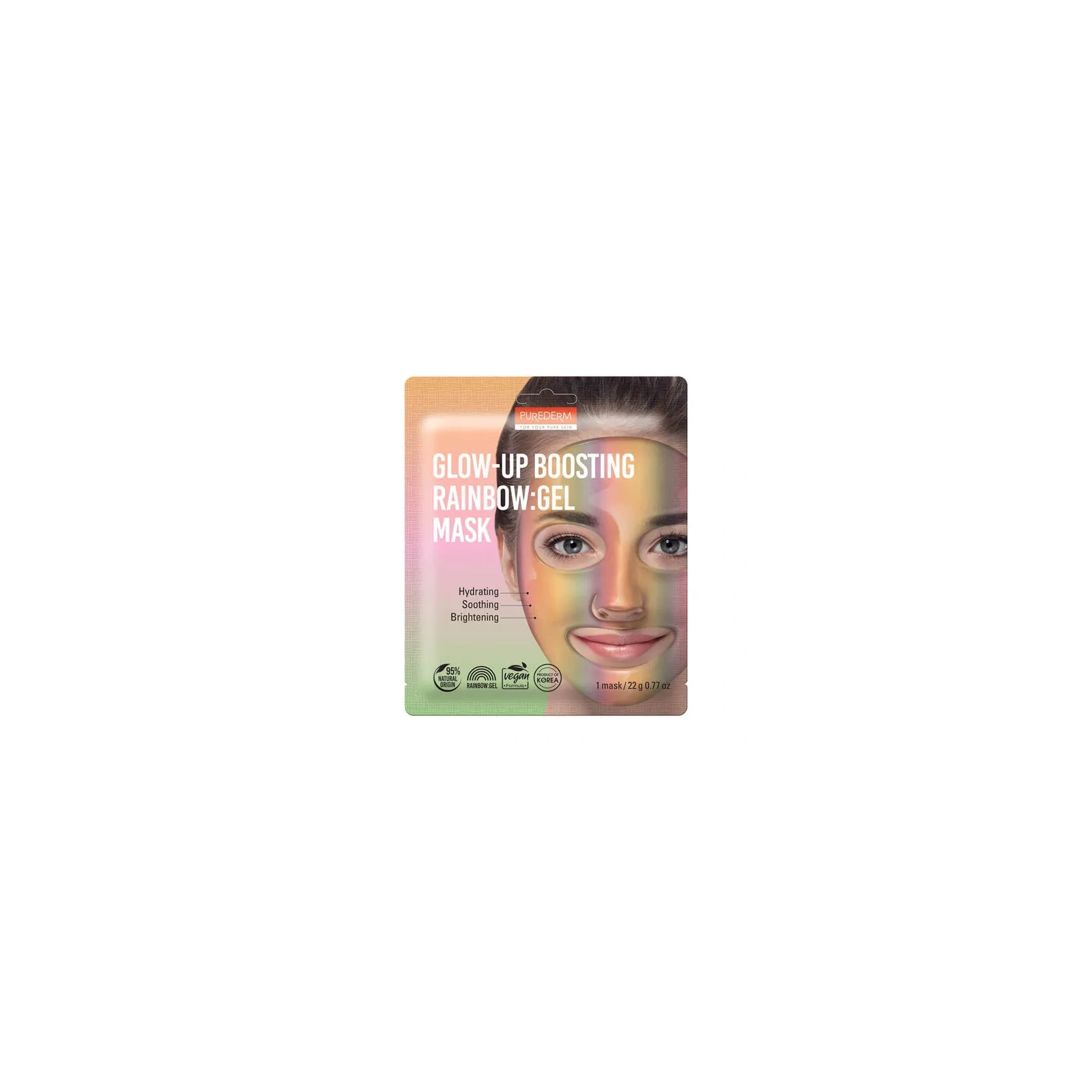 PUREDERM Glow-up Boosting Rainbow żelowa maska do twarzy w płacie 22g
