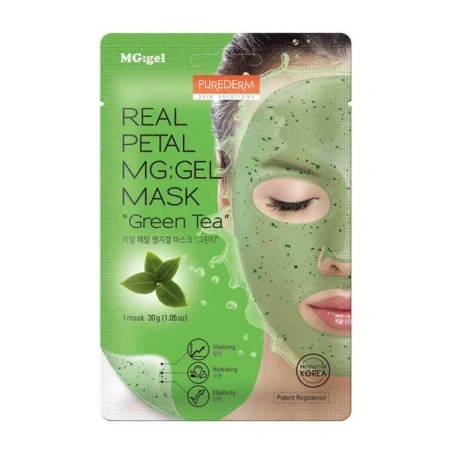 PUREDERM maska do twarzy w płacie Real Petal Mg:gel mGreen Tea 30g