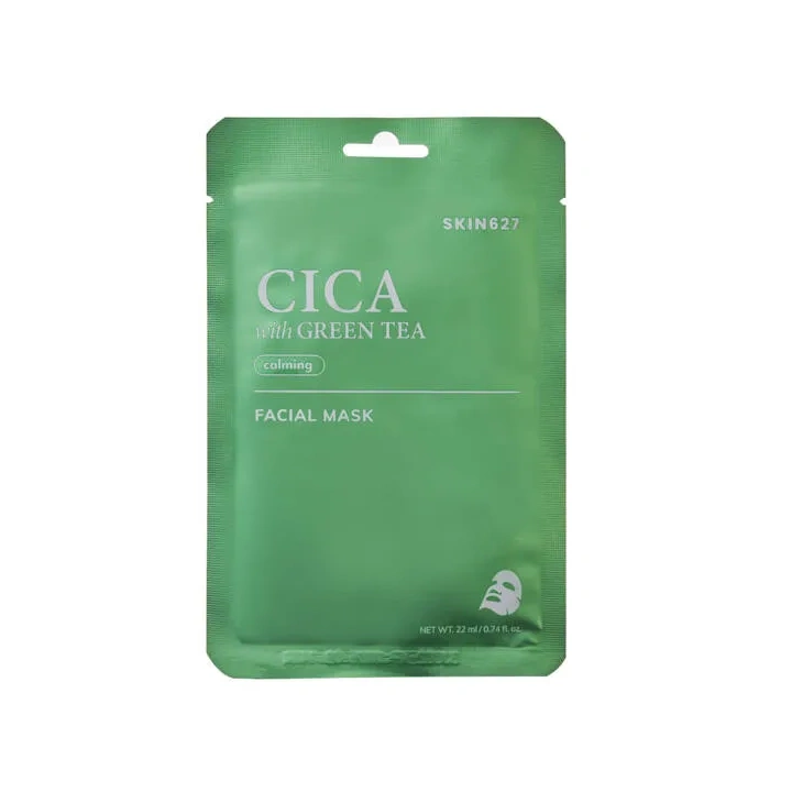 SKIN627 Facial Mask maska do twarzy w płacie Cica & Zielona Herbata 22ml 