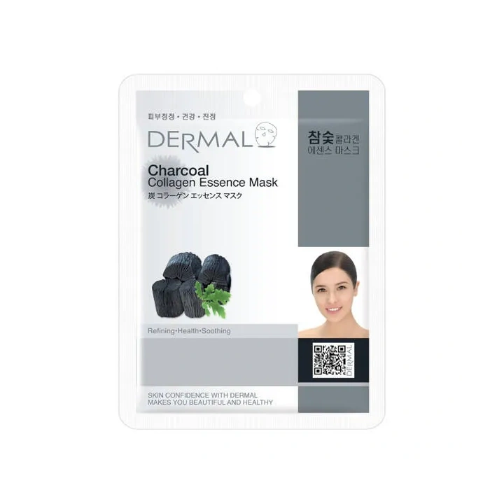 DERMAL Collagen Essence Mask maska do twarzy w płacie Charcoal
