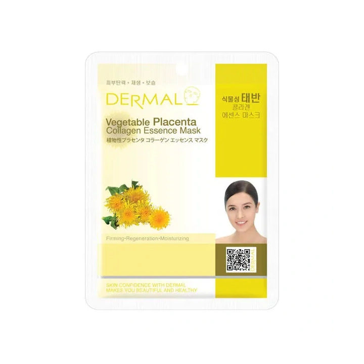 DERMAL Collagen Essence Mask maska do twarzy w płacie Vegetable Placenta