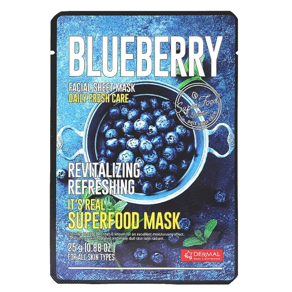 DERMAL Its Real Superfood Mask maska do twarzy Blueberry 25g