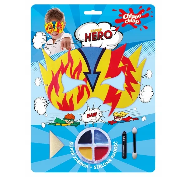 ESTETICA Chlapu Chlap zestaw do charakteryzacji SuperHero (piankowa maska + farbki) 