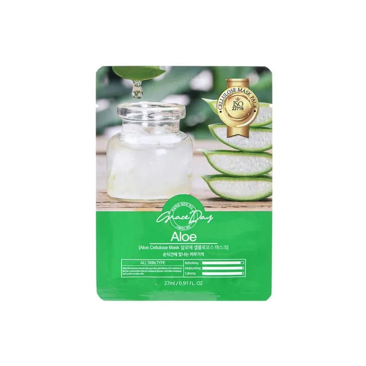 Grace Day maska w płachcie na twarz Aloes 27ml