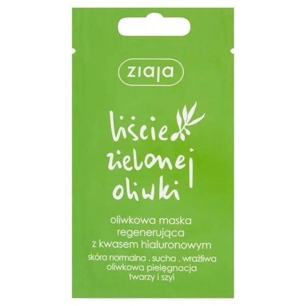ZIAJA Liście Zielonej Oliwki oliwkowa maska regenerująca z kwasem Hialuronowym 7ml