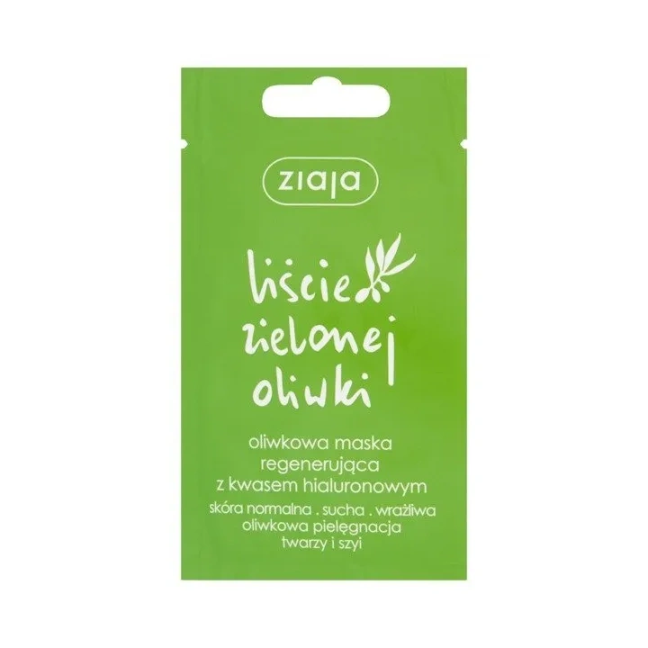 ZIAJA Liście Zielonej Oliwki oliwkowa maska regenerująca z kwasem Hialuronowym 7ml