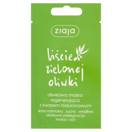 ZIAJA Liście Zielonej Oliwki oliwkowa maska regenerująca z kwasem Hialuronowym 7ml
