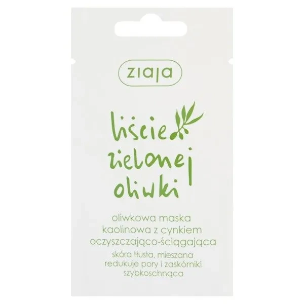 Ziaja ZIAJA Liście Zielonej Oliwki oliwkowa maska oczyszczająco-ściągająca z Cynkiem 7ml