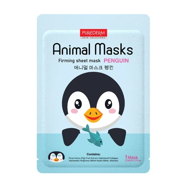 Purederm PUREDERM Animal Mask maska do twarzy w płacie łagodząco wygładzająca Pingwin 21ml — Inhaltsstoffe i ocena