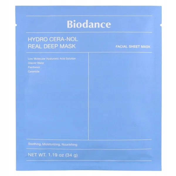 BIODANCE Real Deep Mask Hydro Cera-Nol hydrożelowa maska do twarzy nawilżająca 34g
