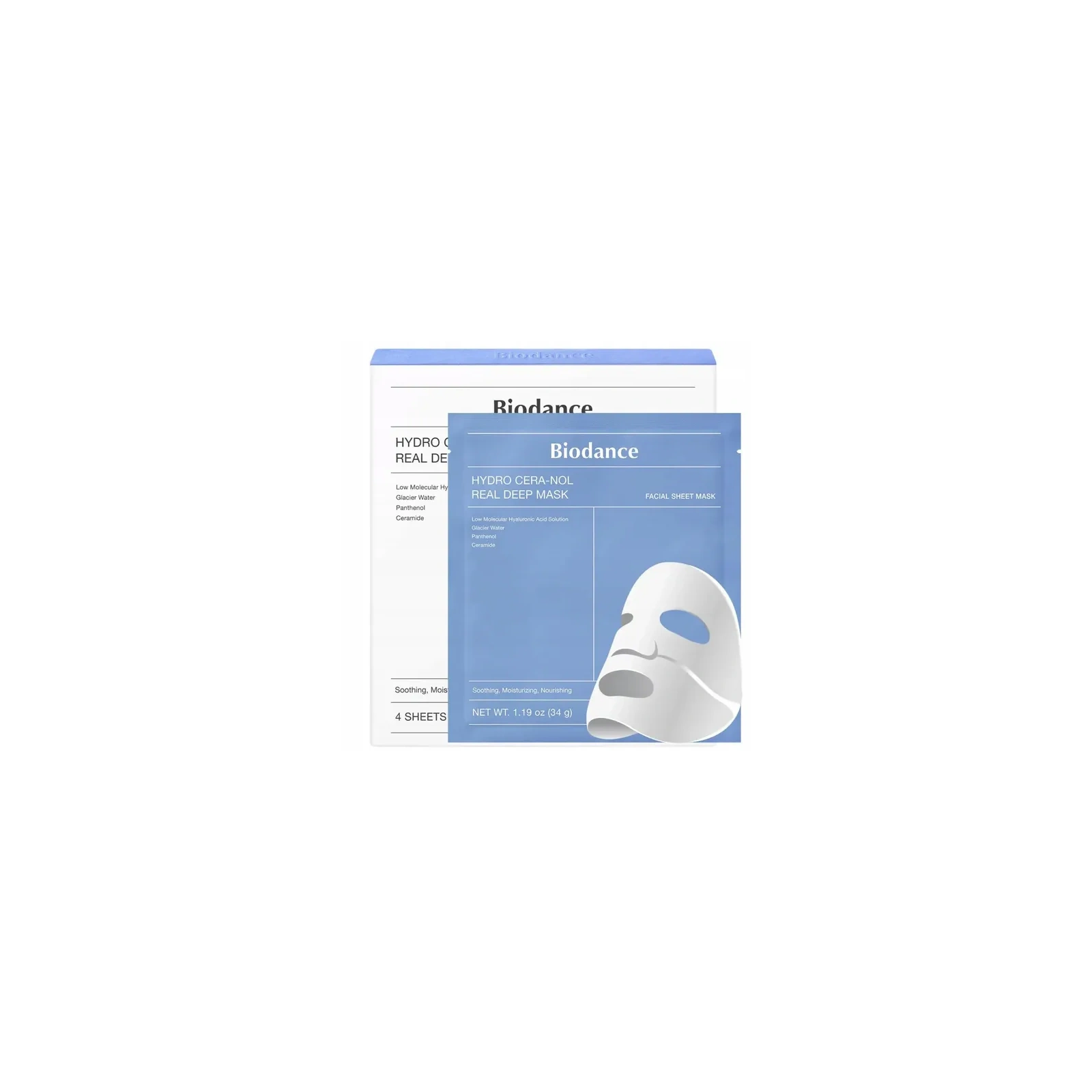 BIODANCE Real Deep Mask Hydro Cera-Nol hydrożelowa maska do twarzy nawilżająca 34g