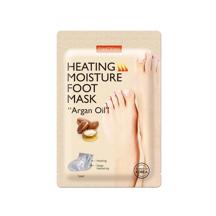 PUREDERM Foot Mask maska-skarpetki do stóp rozgrzewająca Argan Oil 2x17g 