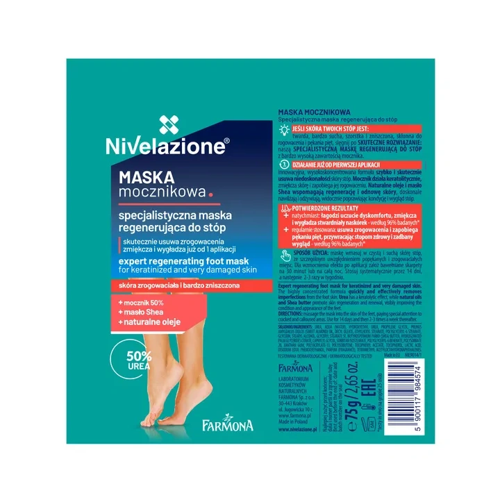 FARMONA Nivelazione maska do stóp regenerująca Mocznik 75g