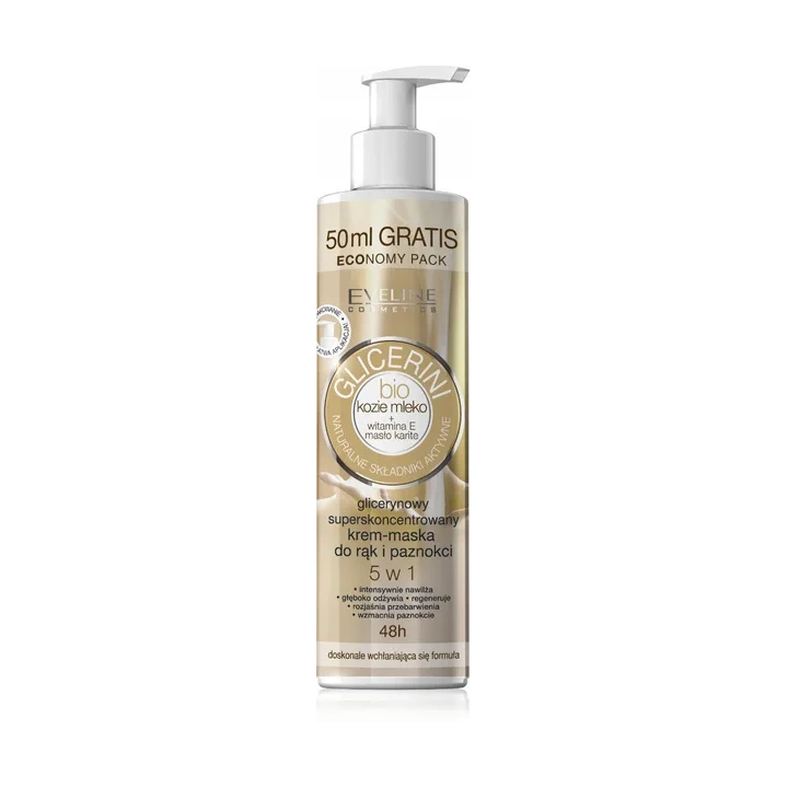 EVELINE Glicerini krem-maska do rąk i paznokci glicerynowa Bio Kozie Mleko 245ml 