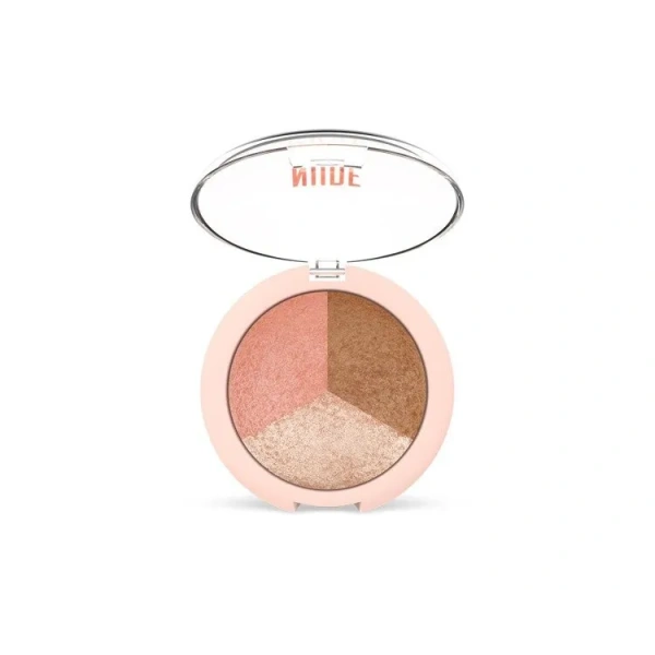 GOLDEN ROSE Nude Look wypiekany puder Baked Trio 19,5g