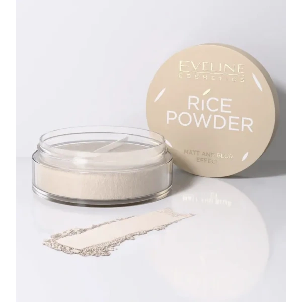 EVELINE Rice Powder transparentny sypki puder do twarzy ryżowy 10g