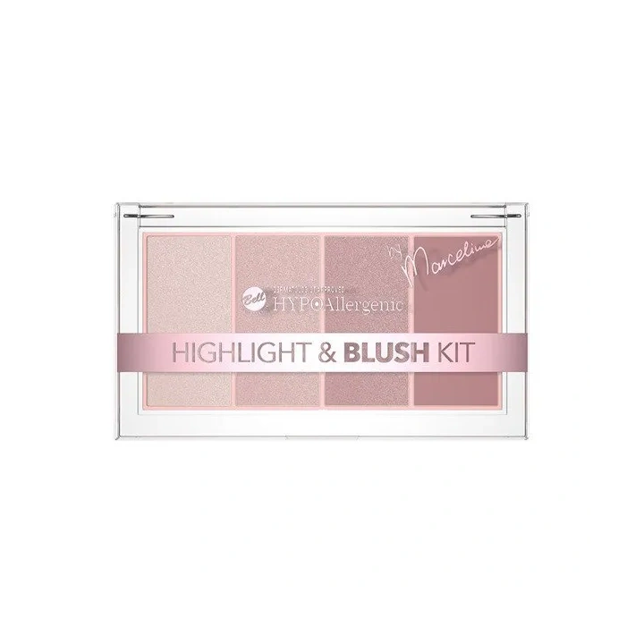 BELL HypoAllergenic Highlight&Blush Kit zestaw rozświetlaczy i róży 20g